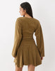 Soft Cord Hankey Hem Mini Dress In Mustard