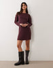 Miss Selfridge Knit Rib Cosy Mini Dress In Plum