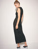 Stradivarius Sleeveless Midi Dress With Stand Collar In Khaki