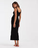 Rib Midi Dress In Black