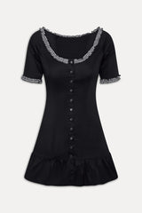 Sweet Dreams Cotton Mini Dress - Black