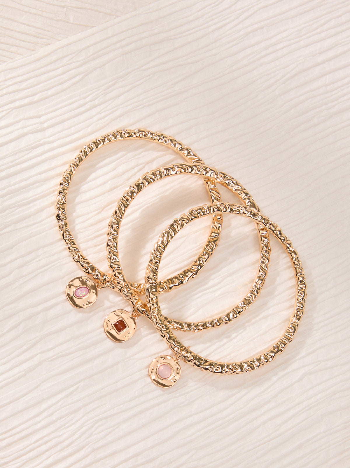 Golden Coast Hammered Bangle Set