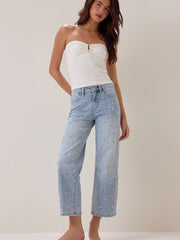 Brooklyn Embellished Straight Leg Jeans