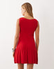 Mango Sleeveless Knitted Mini Dress In Red