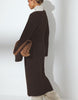 Na-Kd Knitted Wool Blend Cardigan Maxi Dress In Brown