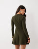 Supersoft Grown On Neck Long Sleeve Mini Dress In Olive