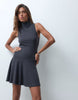 Supersoft Circle Mini Dress In Charcoal