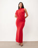Backless Drape Sleeveless Maxi Dress In Red