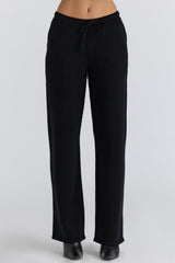 black cashmere + wool trousers