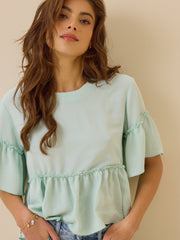 Jackie Ruffle Sleeve Top