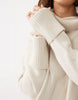 Brave Soul Knitted Roll Neck Mini Dress In Oatmeal