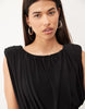 Power Shoulder Sleeveless Maxi Dress In Black