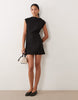 High Neck Mini Dress In Black