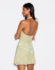 Bershka Flocked Tulle Halter Dress In Green