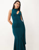 Sculpting Maxi Dress With Scarf Detail In Teal