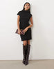 Supersoft Asym Draped Mini Dress In Black
