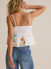 Romy Embroidered Peplum Tank