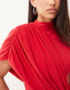 Backless Drape Sleeveless Maxi Dress In Red