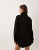 Brave Soul Knitted Roll Neck Mini Dress In Black