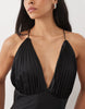 True Decadence Pleated Halterneck Midaxi Dress In Black
