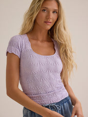 Blaire Short Sleeve Seamless Floral Tee