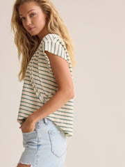 Cressida Stripe Rib Raglan Top