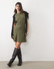 High Neck Mini Dress In Khaki