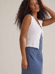 Zelia Ruffle Sleeveless Kimono