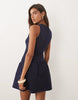 Mango Cotton Rich Racer Mini Dress In Navy