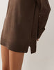 Brave Soul Knitted Roll Neck Mini Dress In Chocolate Brown