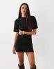 Drape Waist Mini Dress In Black