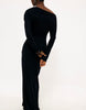 Na-Kd Draped Jersey Maxi Dress In Black