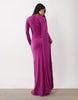 Daska One Shoulder Cape Maxi Dress In Purple