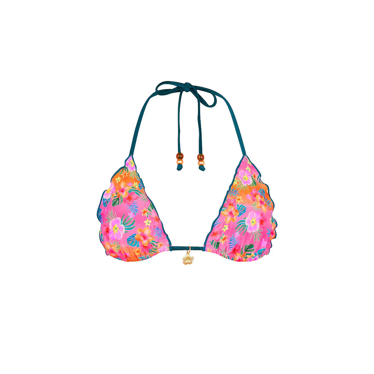 Lettuce Edge Bralette Bikini Top - Summer Glow