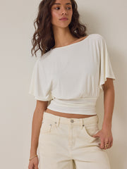 Mina Boatneck Fitted Top