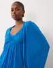 Mesh Bubble Cape Detail Mini Dress In Blue