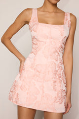 Tommie Light Pink Floral Jacquard Mini Dress