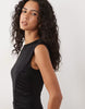 Mango Sleeveless Ruched Midi Dress In Black