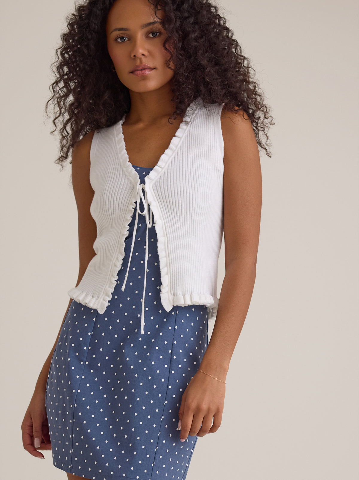 Zelia Ruffle Sleeveless Kimono