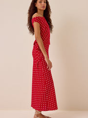 Jaycee Asymmetrical Dot Top