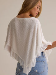Sloane Asymmetrical Ruffle Poncho