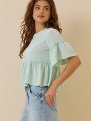 Jackie Ruffle Sleeve Top