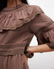 Daisy Street Boho Ruffle Smock Mini Dress In Brown