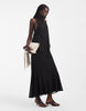 Chiffon High Neck Double Layer Maxi Dress In Black