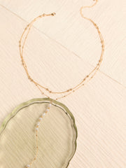 18K Gold Double Layer Y Necklace