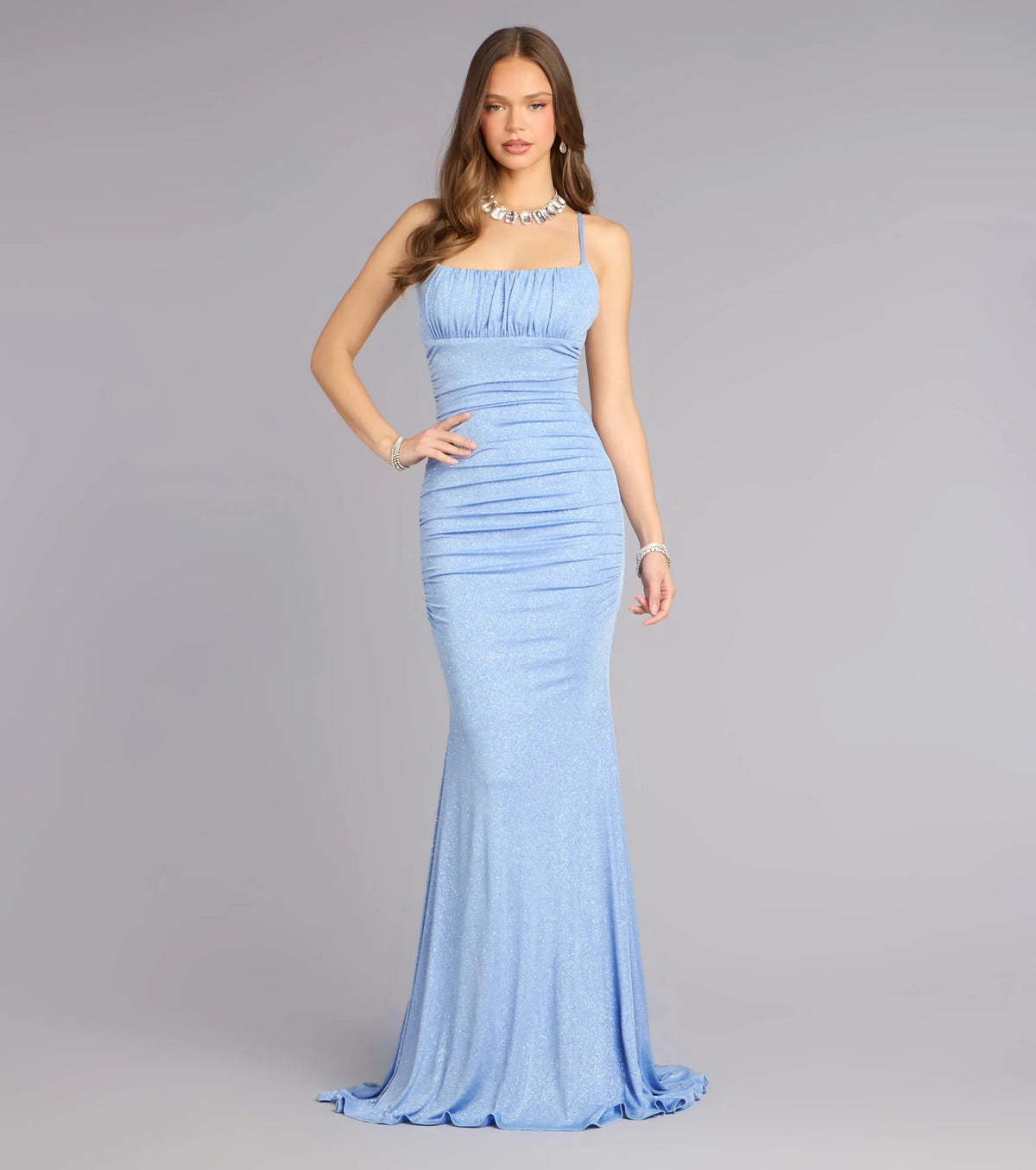 Kelsie Glitter Knit Mermaid Formal Dress