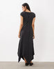Supersoft Exposed Seam Midi Dress In Charcoal