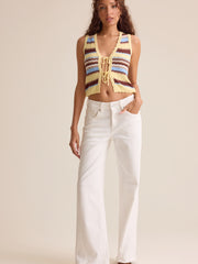 Juno Stripe Tie Front Top