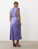 Curve High Neck Pleated Bodice Midi Dress In Lavender