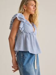 Kim Stripe Ruffle Top